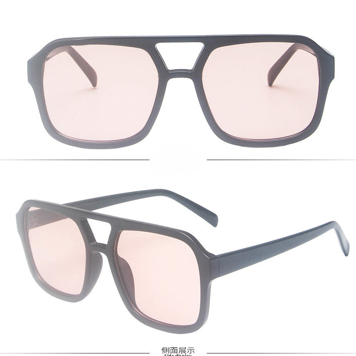 Wholesale Leopard Print Double Bridge PC Sunglasses